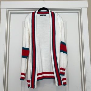Boohoo Contrast Stripe Oversized Cardigan